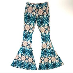 MOD Boutique Blue Tie Dye Mosaic Bell-Bottom Pants